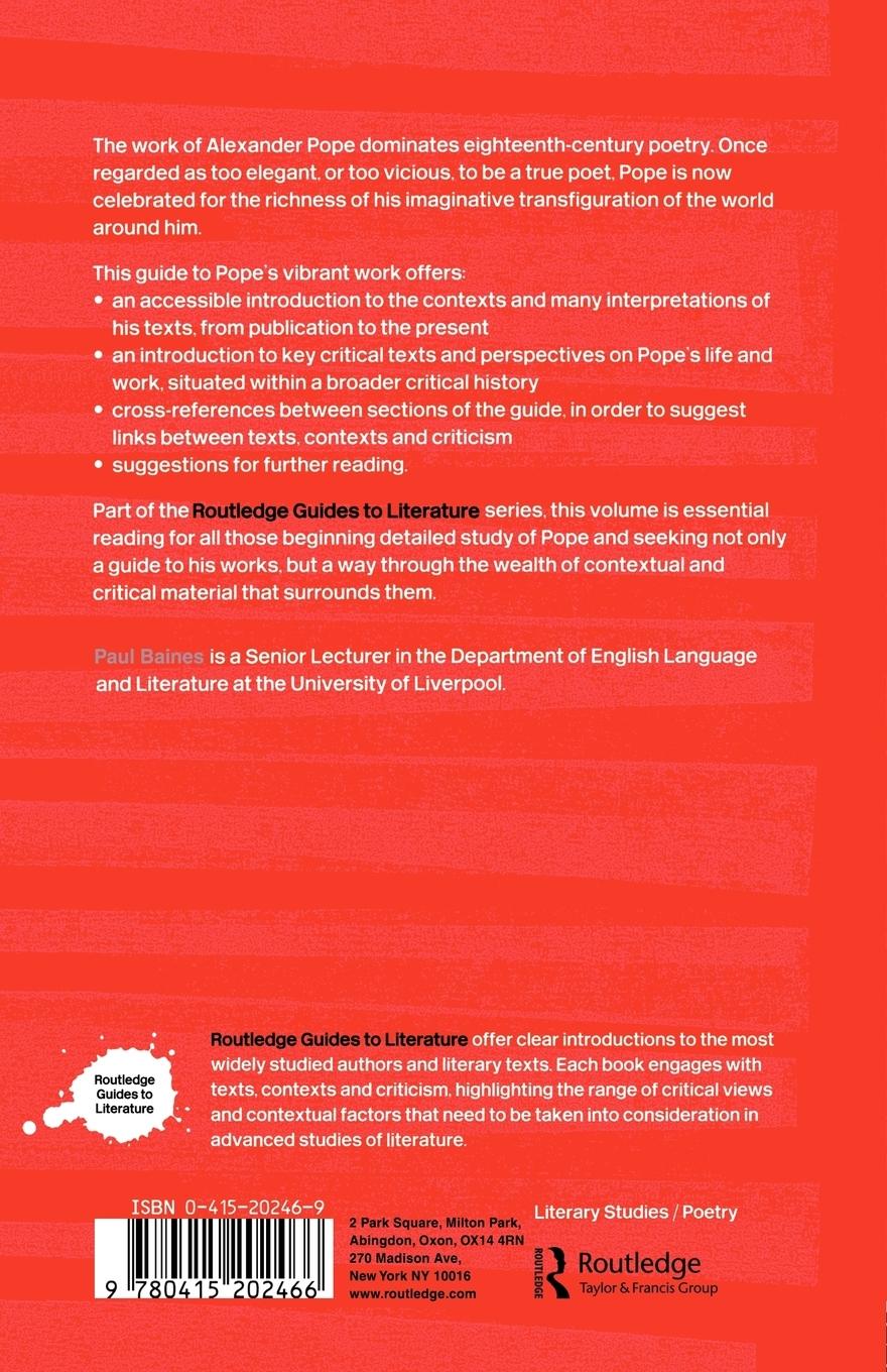 Rückseitencover Alexander Pope