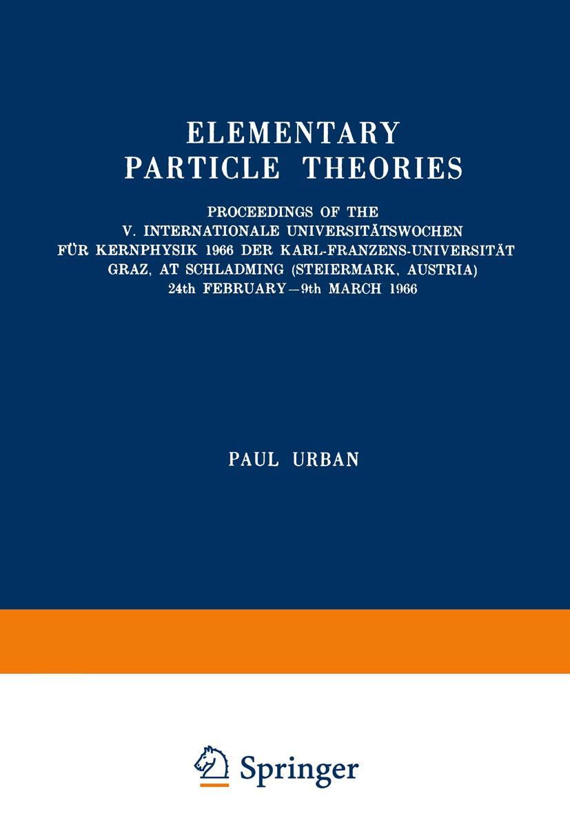 Vorderes Coverbild Elementary Particle Theories