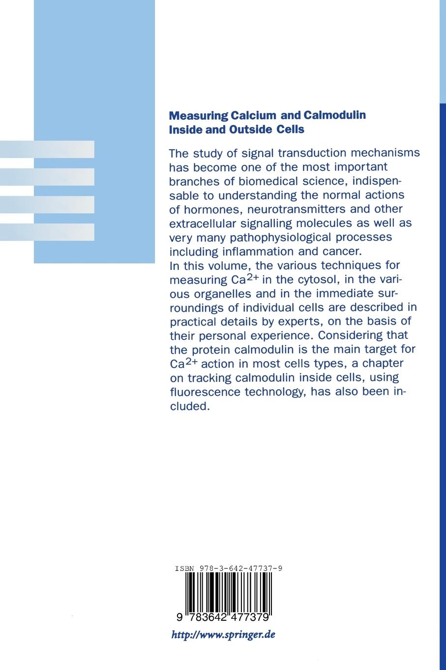 Rückseitencover Measuring Calcium and Calmodulin Inside and Outside Cells