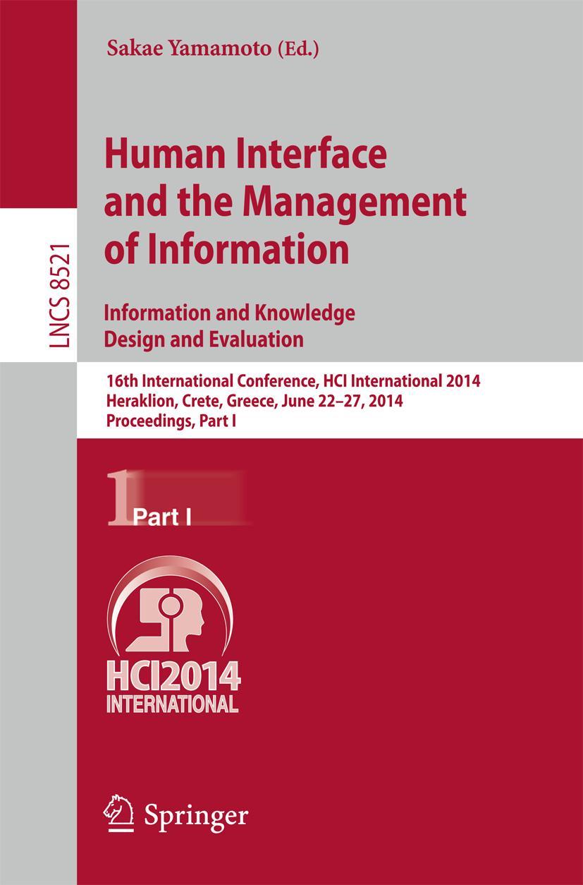 Vorderes Coverbild Human Interface and the Management of Information. Information and Knowledge Design and Evaluation