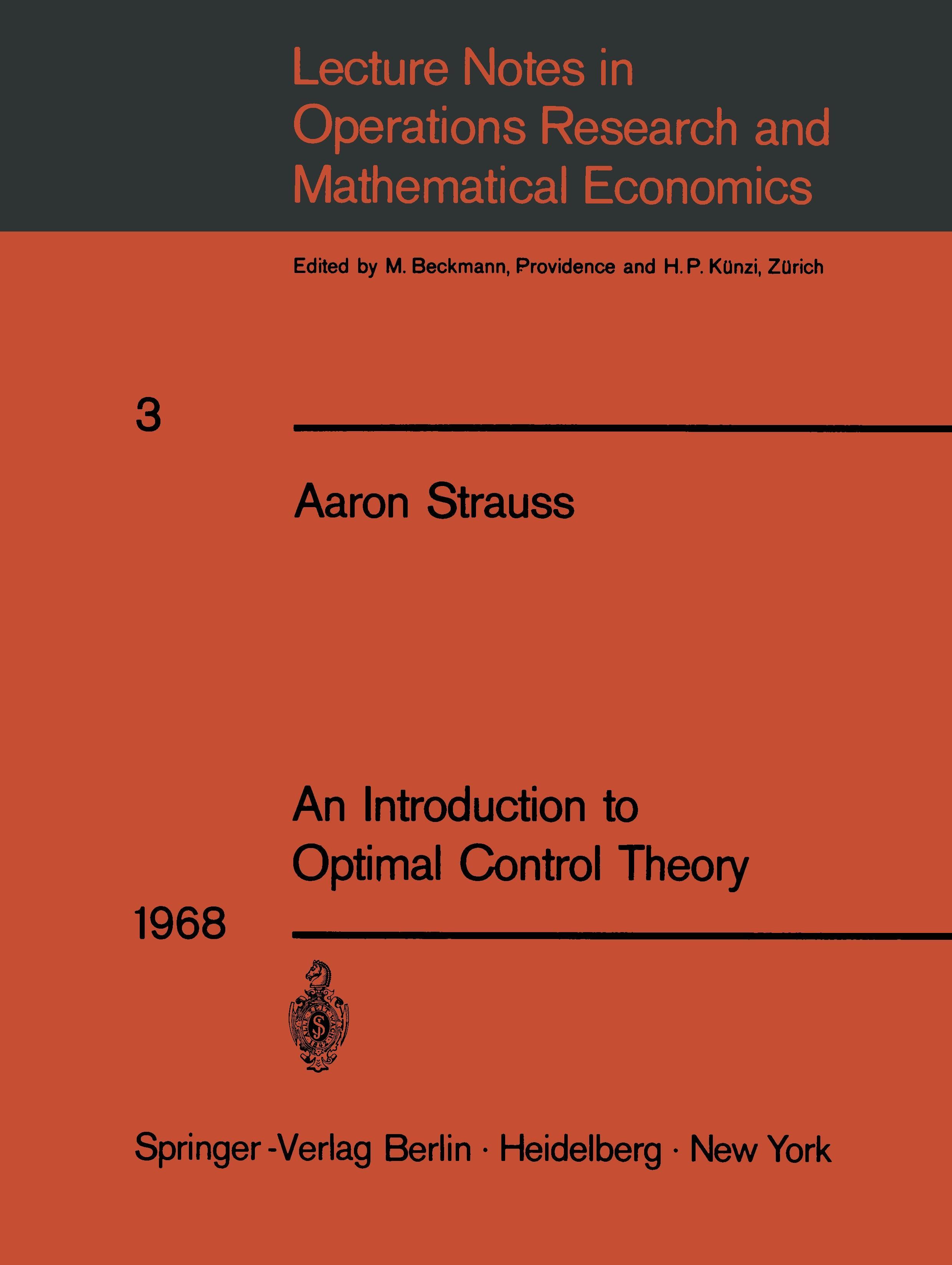 Vorderes Coverbild An Introduction to Optimal Control Theory