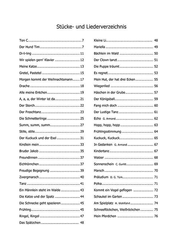 Beispielinhalt (Bild) Klavierschule für Kinder, Band 1