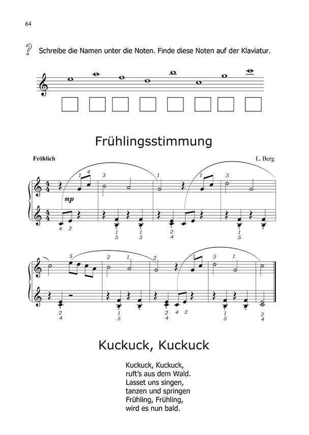 Beispielinhalt (Bild) Klavierschule für Kinder, Band 1