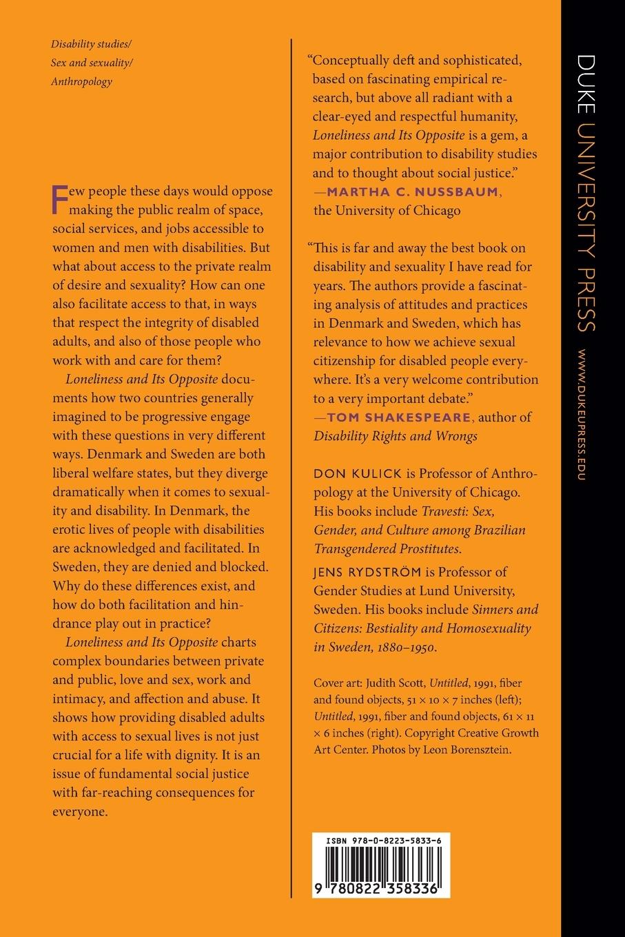 Rückseitencover Loneliness and Its Opposite