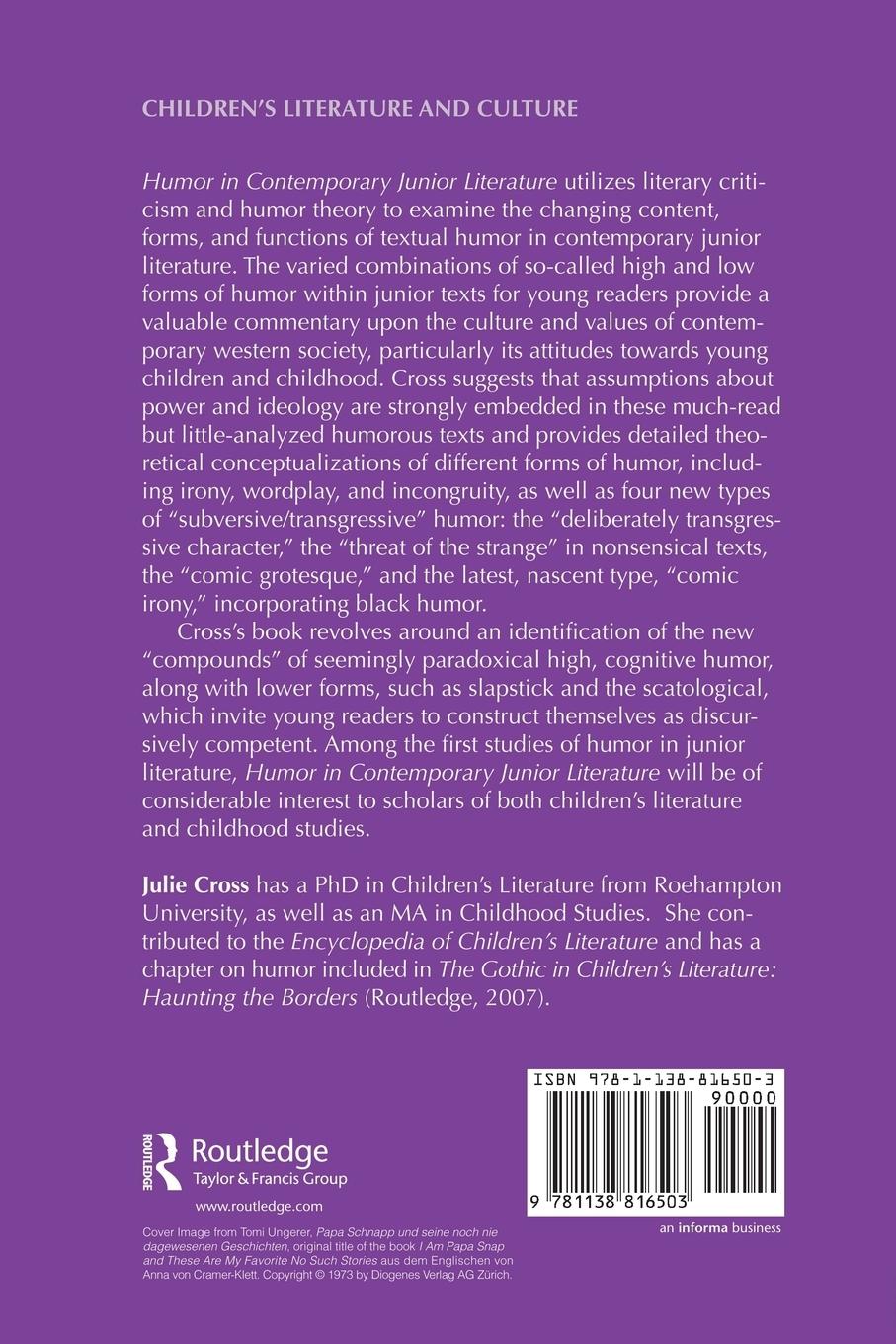 Rückseitencover Humor in Contemporary Junior Literature