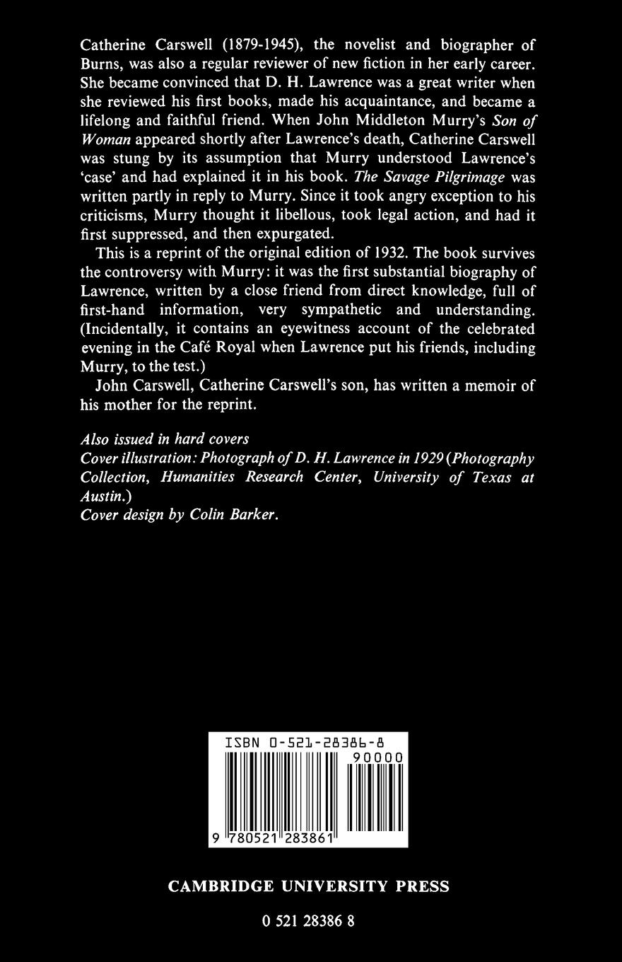 Rückseitencover The Savage Pilgrimage