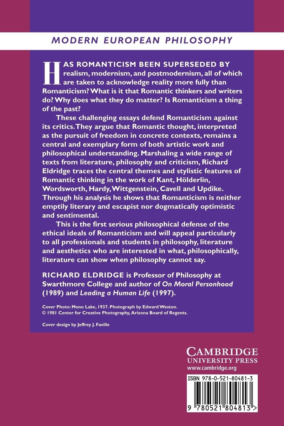 Rückseitencover The Persistence of Romanticism