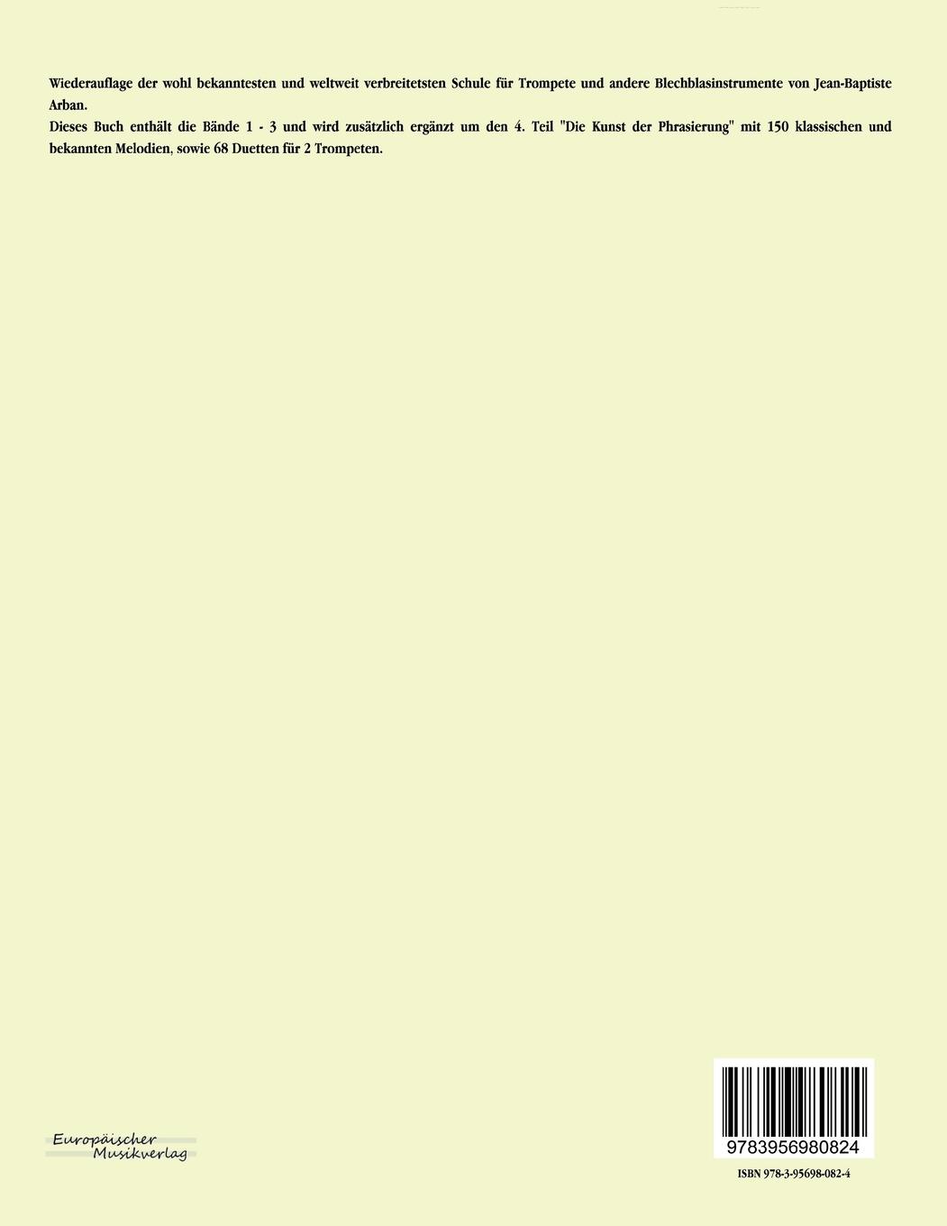 Rückseitencover Arban Schule für Trompete