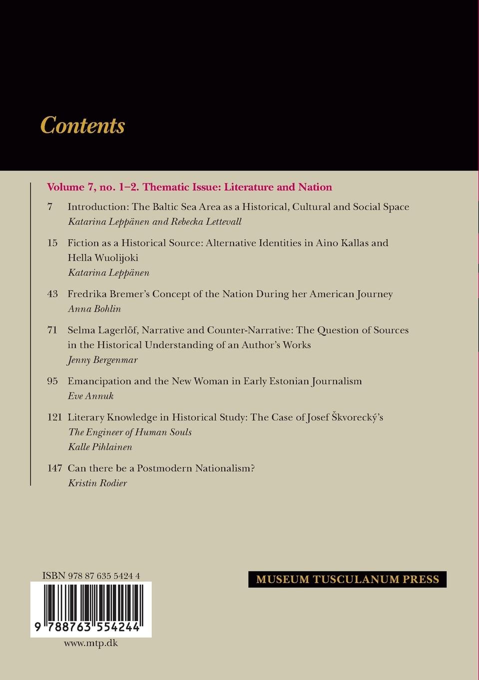 Rückseitencover Ideas in History, Vol. 7, No. 1-2