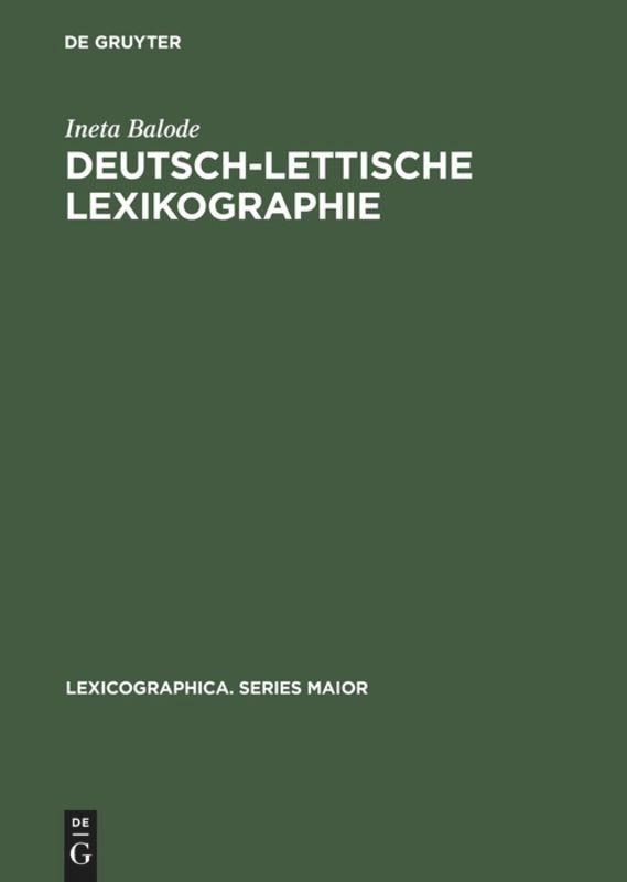 Vorderes Coverbild Deutsch-lettische Lexikographie
