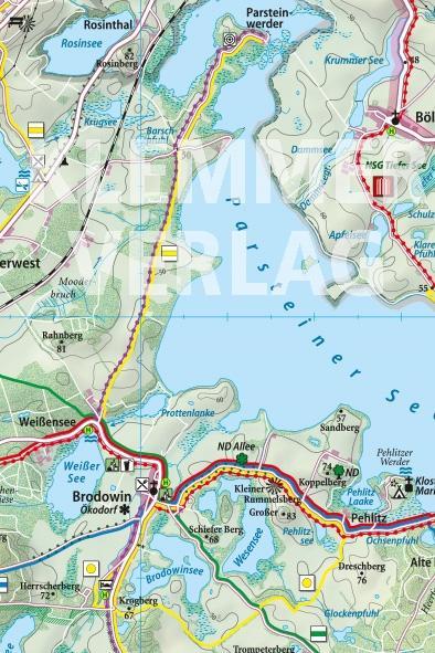 Beispielinhalt (Bild) Klemmer Pocket Rad- und Wanderkarte Angermünde - Chorin 1 : 50 000