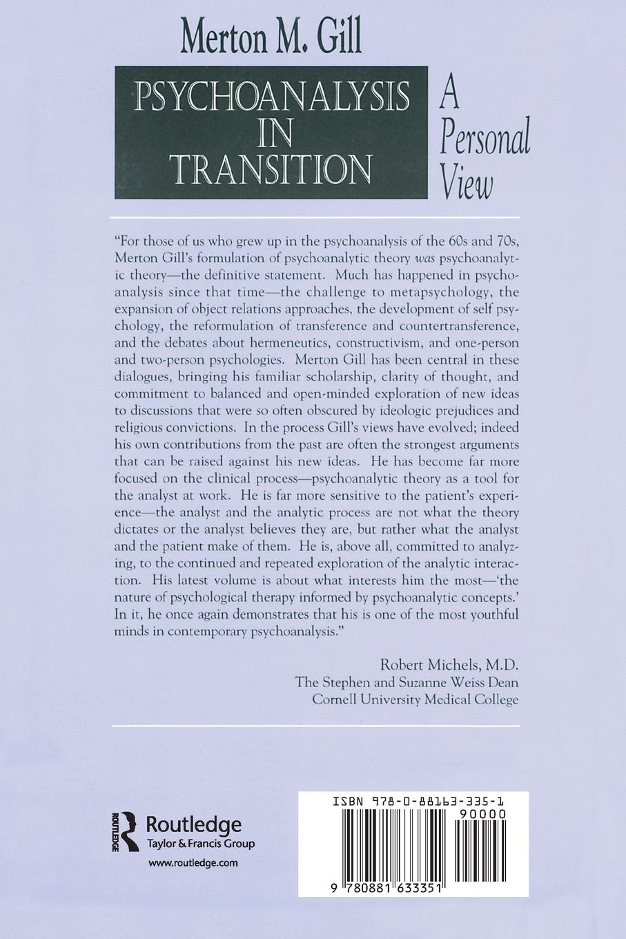 Rückseitencover Psychoanalysis in Transition