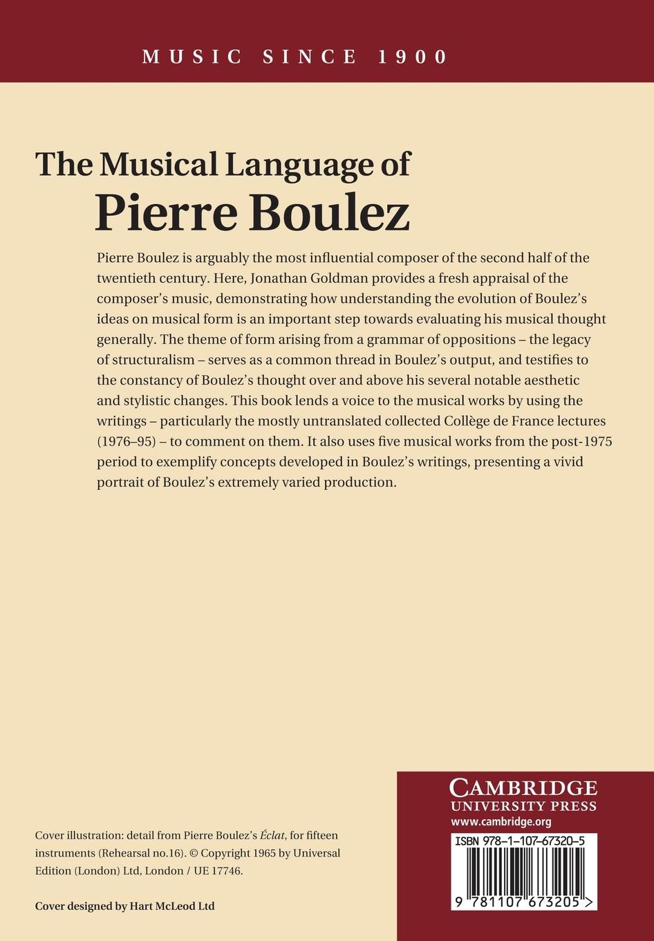 Rückseitencover The Musical Language of Pierre Boulez