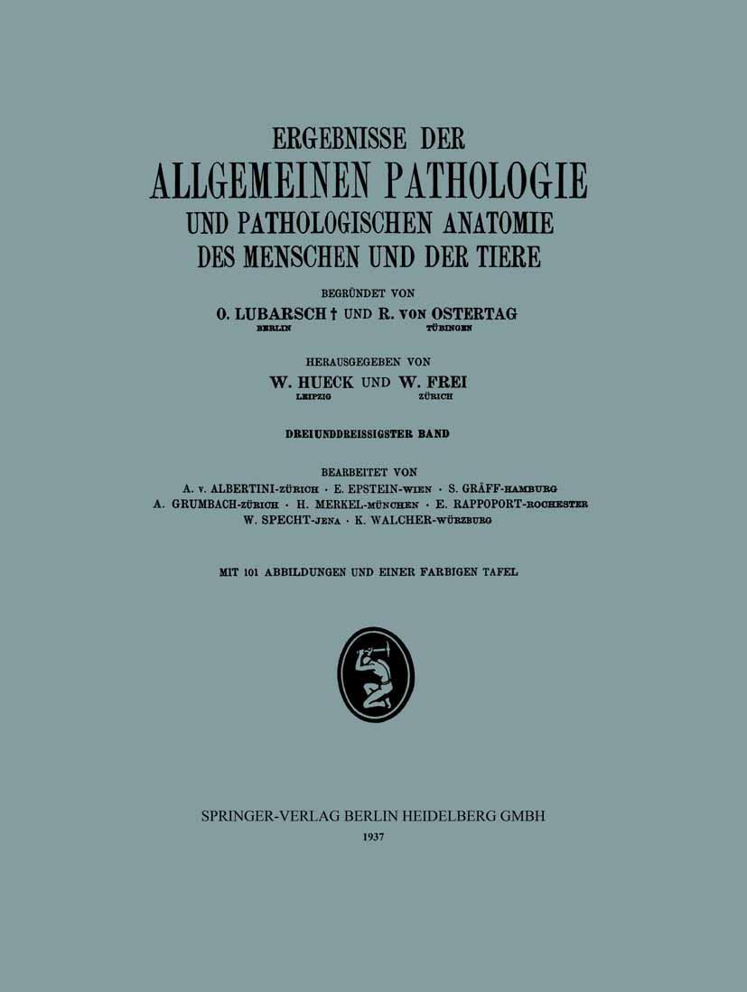 Vorderes Coverbild Ergebnisse der Allgemeinen Pathologie und Pathologischen Anatomie des Menschen und der Tiere