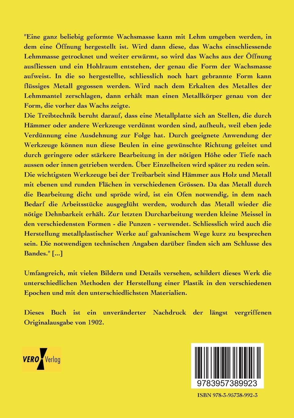 Rückseitencover Technik der Bronzeplastik