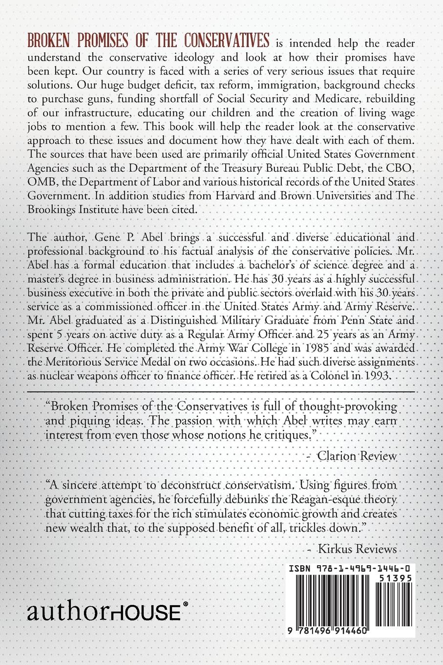 Rückseitencover Broken Promises of the Conservatives