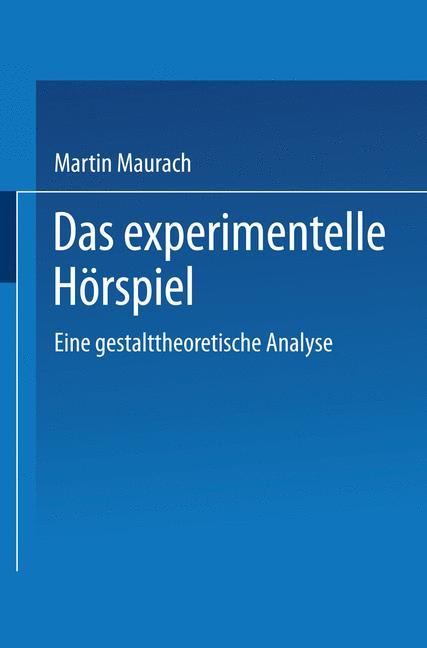Vorderes Coverbild Das experimentelle Hörspiel