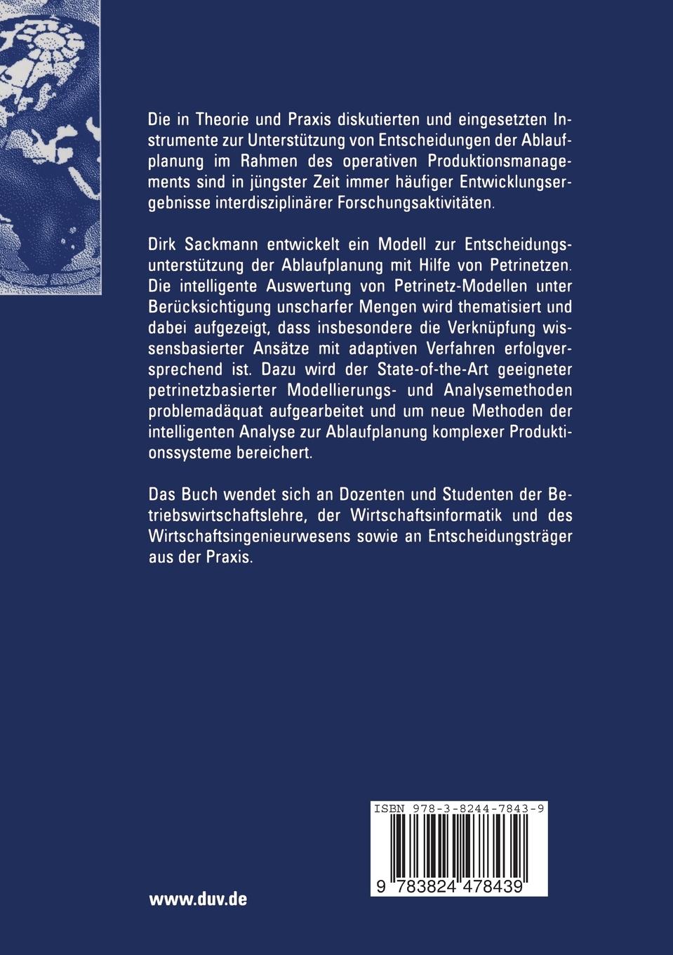 Rückseitencover Ablaufplanung mit Petrinetzen
