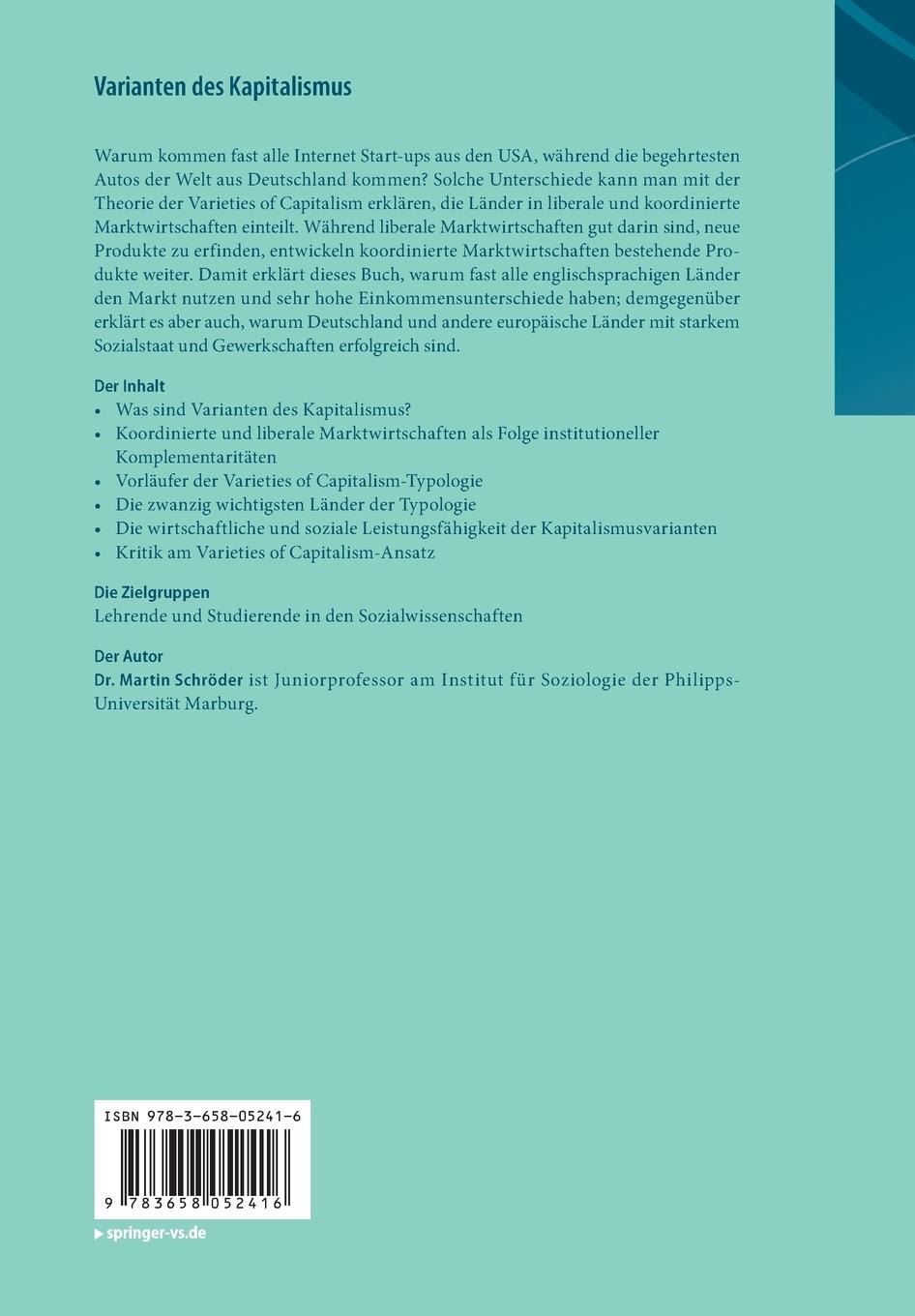 Rückseitencover Varianten des Kapitalismus