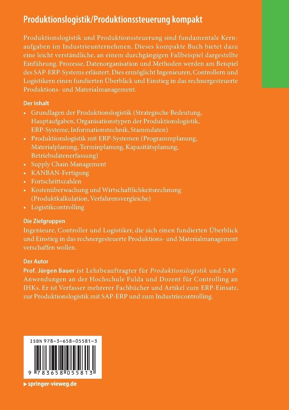 Rückseitencover Produktionslogistik/Produktionssteuerung kompakt