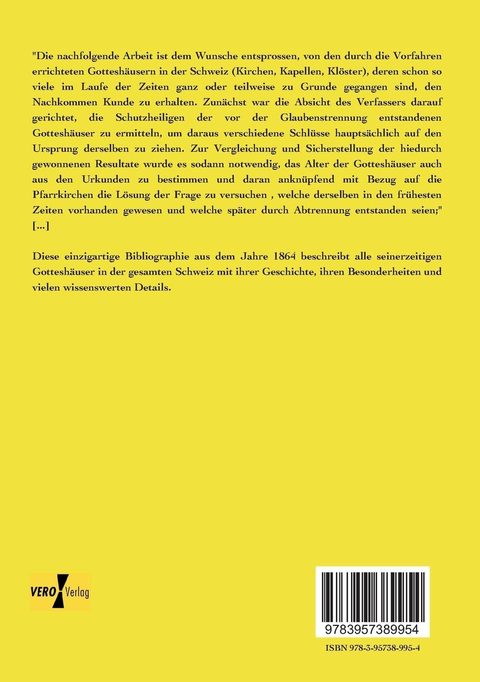 Rückseitencover Die Gotteshäuser der Schweiz