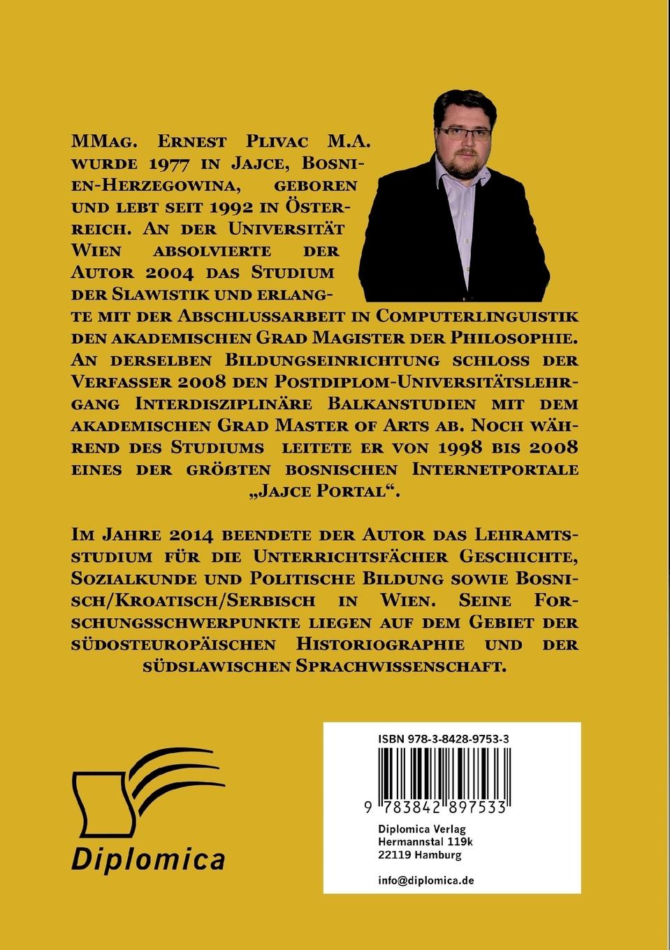 Rückseitencover Die staatsrechtliche, politische und wirtschaftliche Entwicklung Bosniens und der Herzegowina 1918-1991