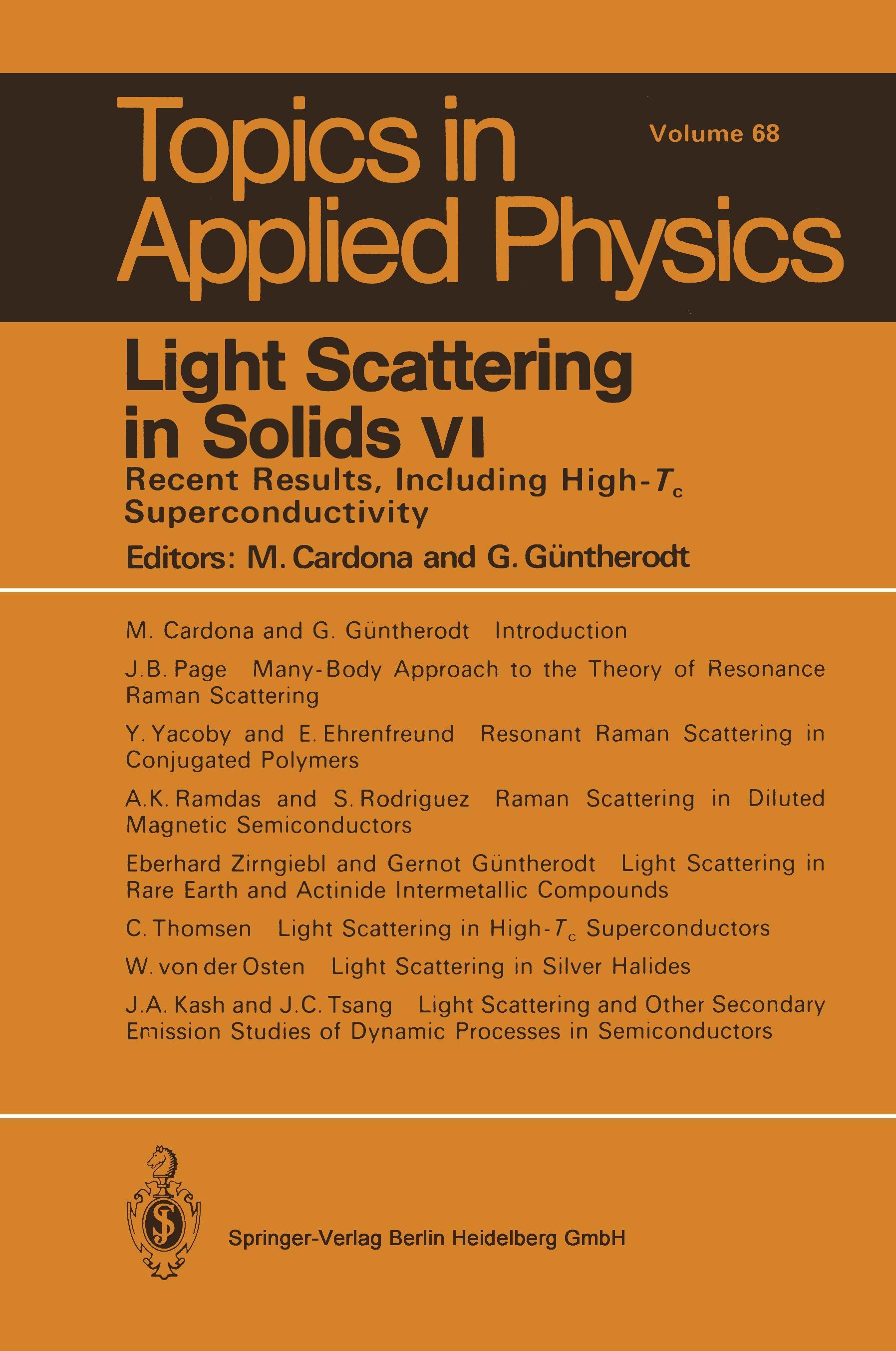 Vorderes Coverbild Light Scattering in Solids VI