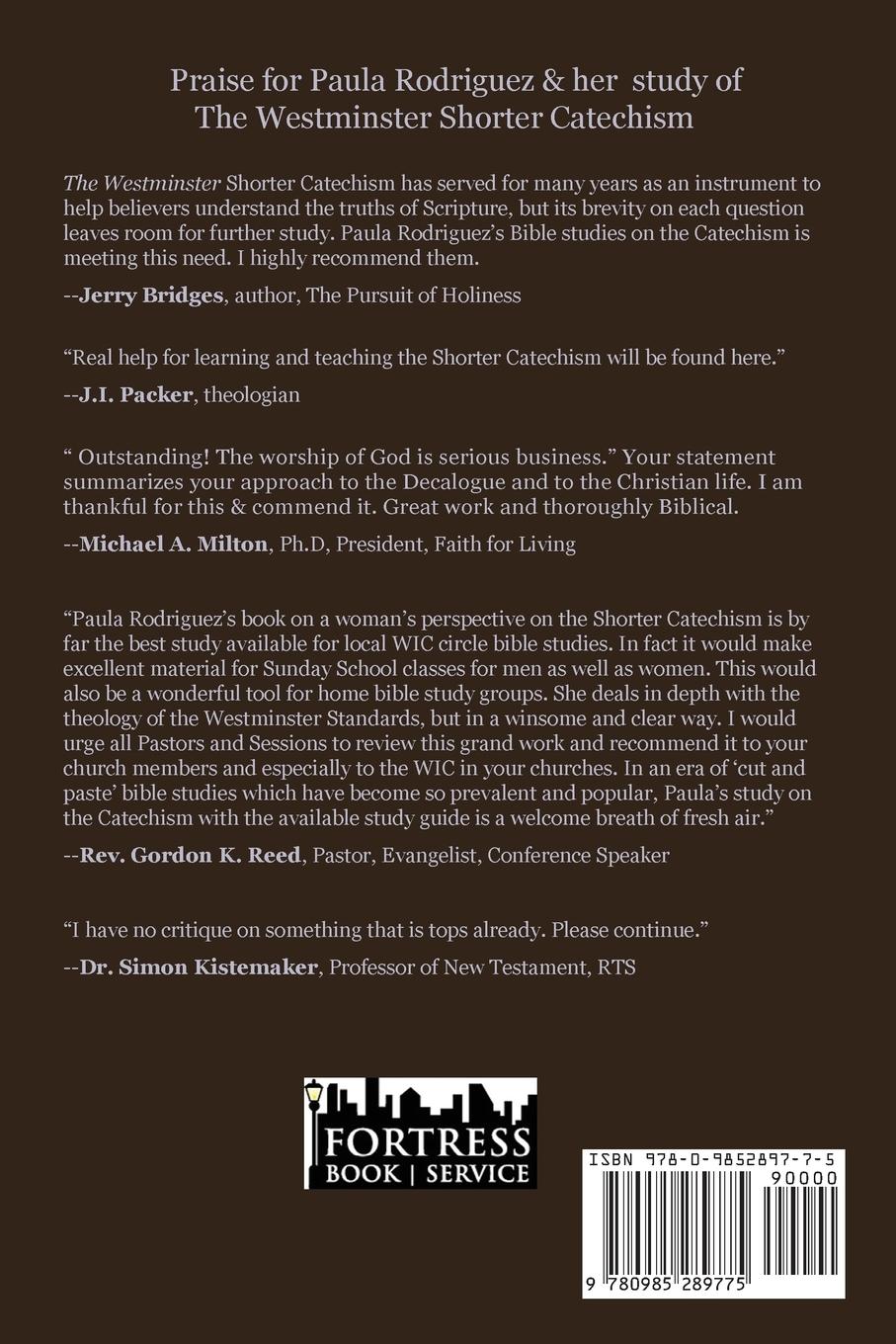 Rückseitencover Westminster Shorter Catechism Bible Study and Commentary