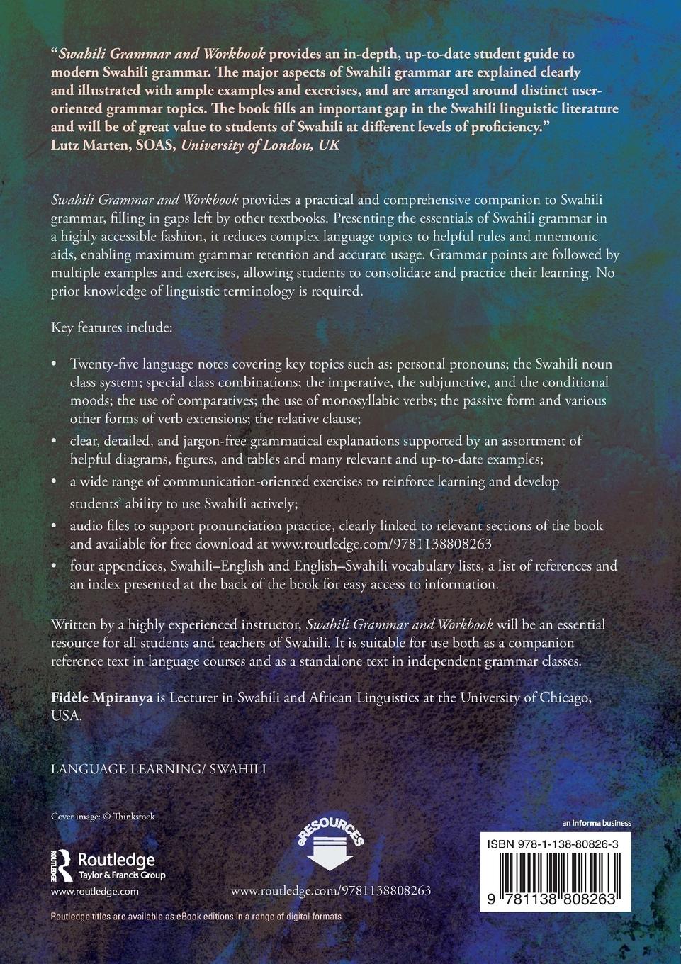 Rückseitencover Swahili Grammar and Workbook