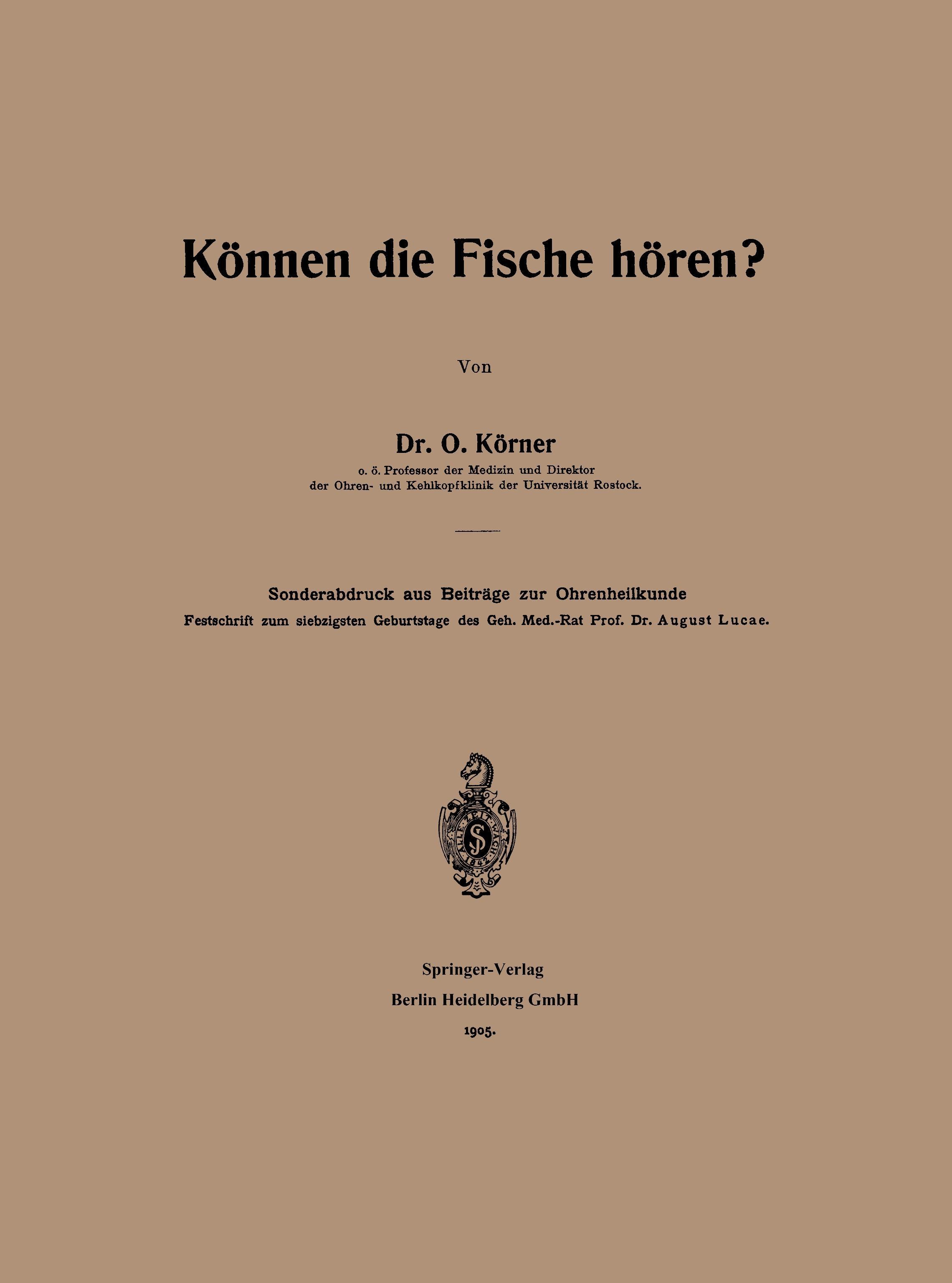 Vorderes Coverbild Können die Fische hören?