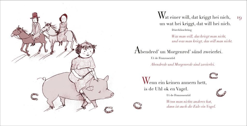 Beispielinhalt (Bild) Wat einer hett, dat hett hei - Was man hat, das hat man
