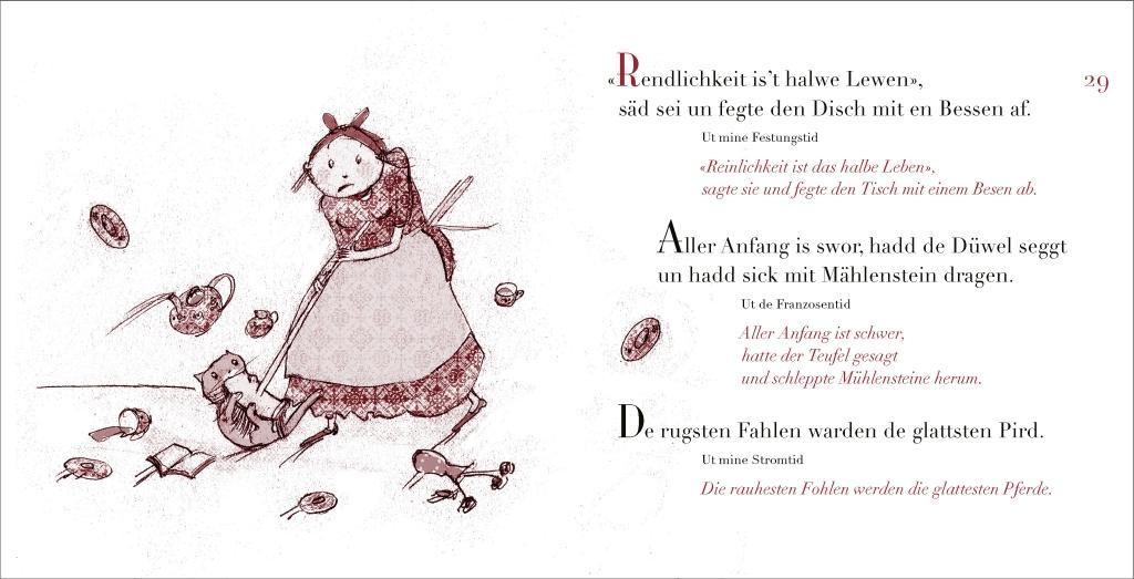 Beispielinhalt (Bild) Wat einer hett, dat hett hei - Was man hat, das hat man