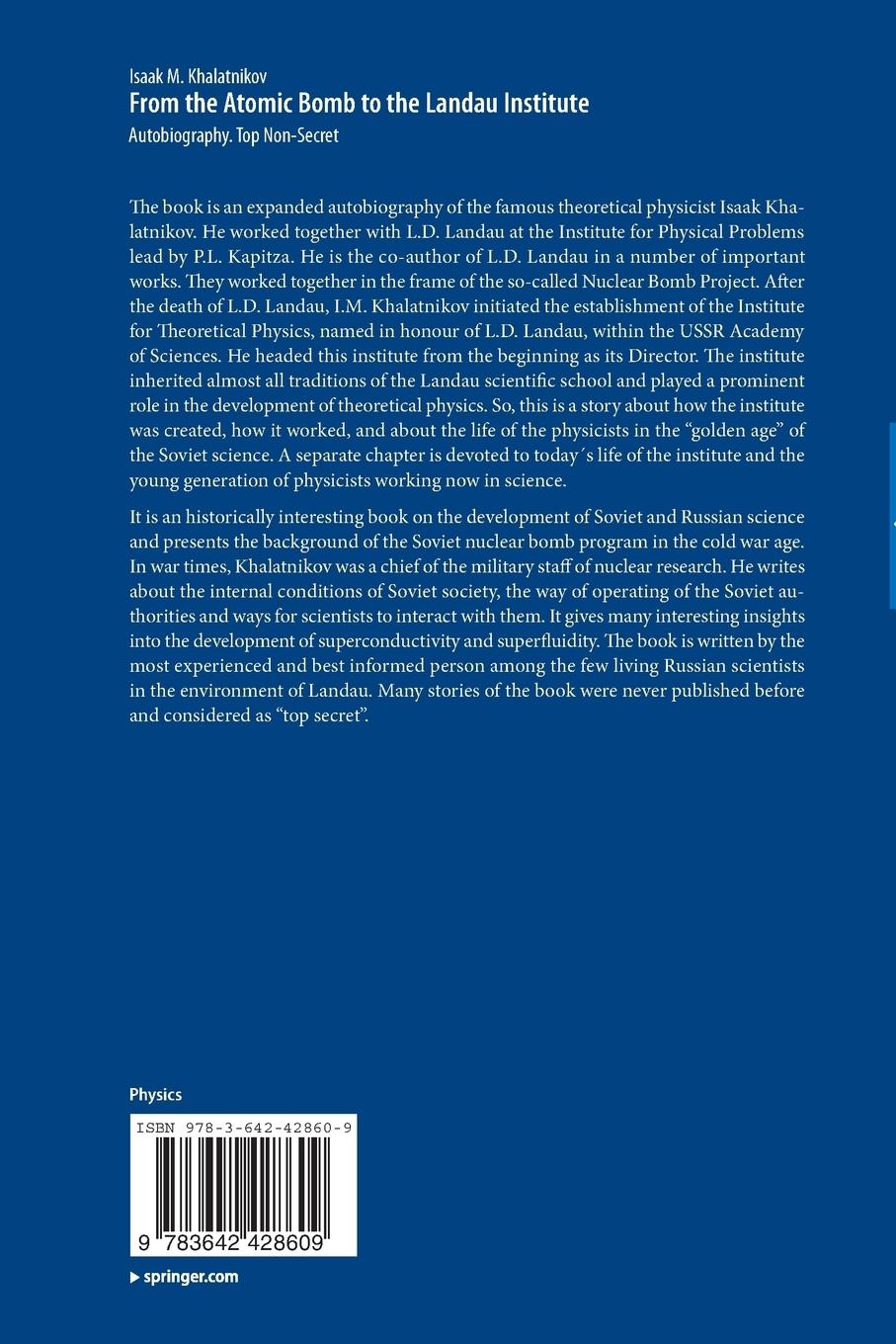 Rückseitencover From the Atomic Bomb to the Landau Institute