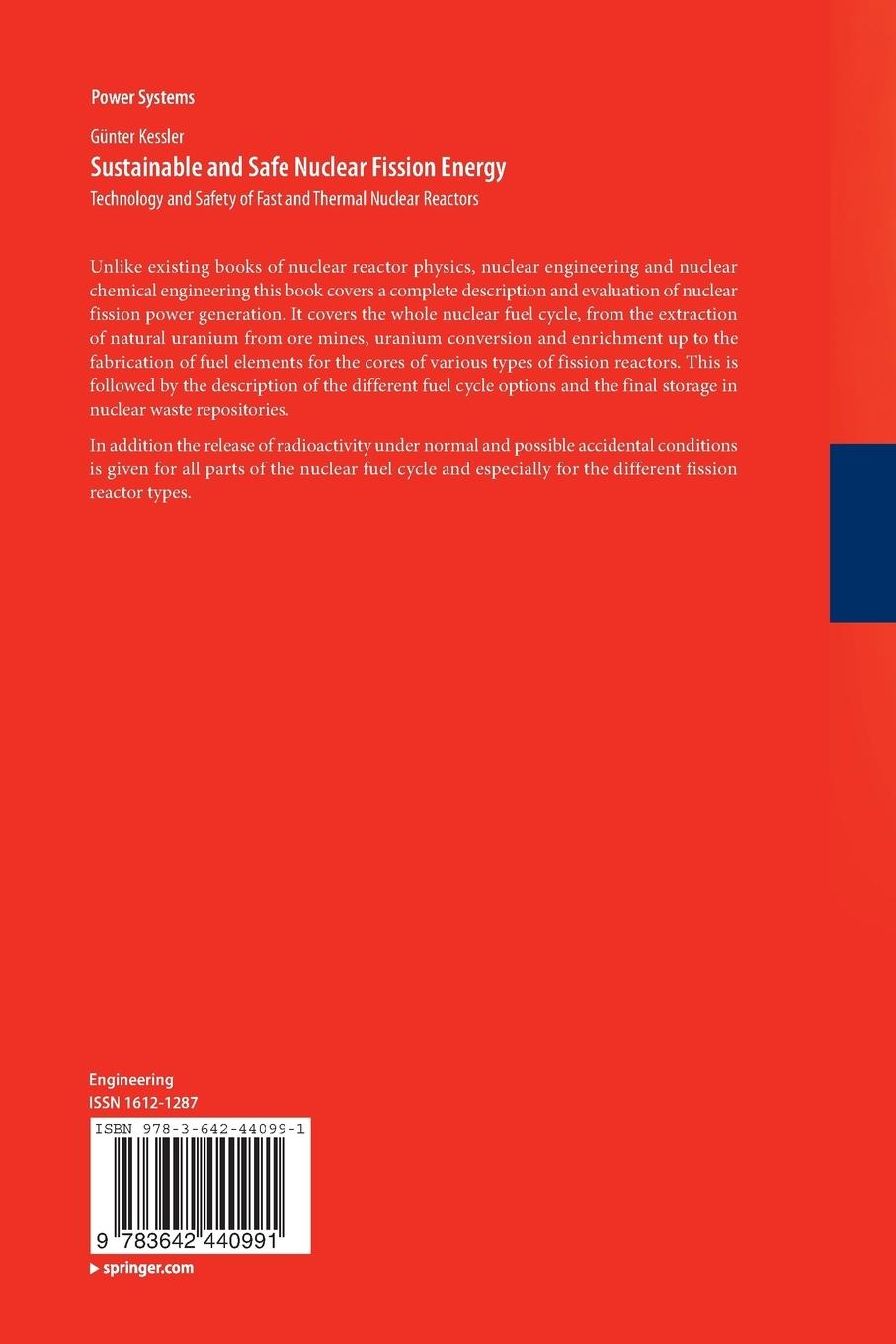 Rückseitencover Sustainable and Safe Nuclear Fission Energy