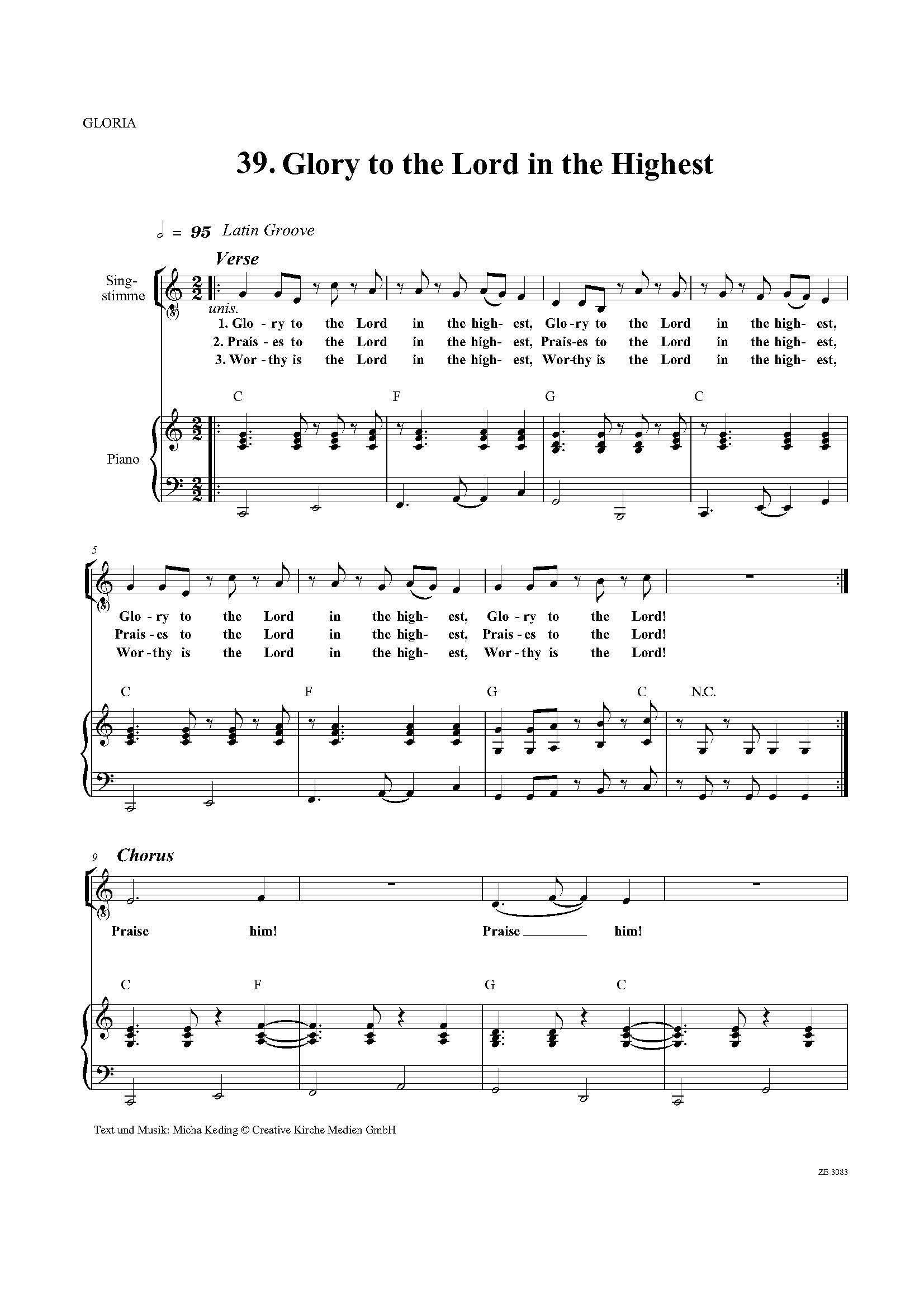 Beispielinhalt (Bild) Glory to God! Gospel liturgisch.
