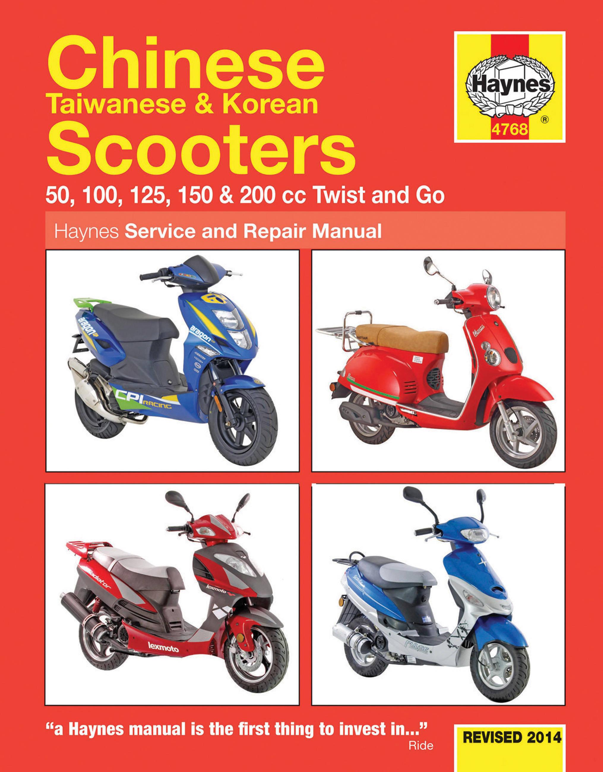 Vorderes Coverbild Chinese, Taiwanese & Korean Scooters 50cc, 125cc & 150cc (04-14) Haynes Repair Manual