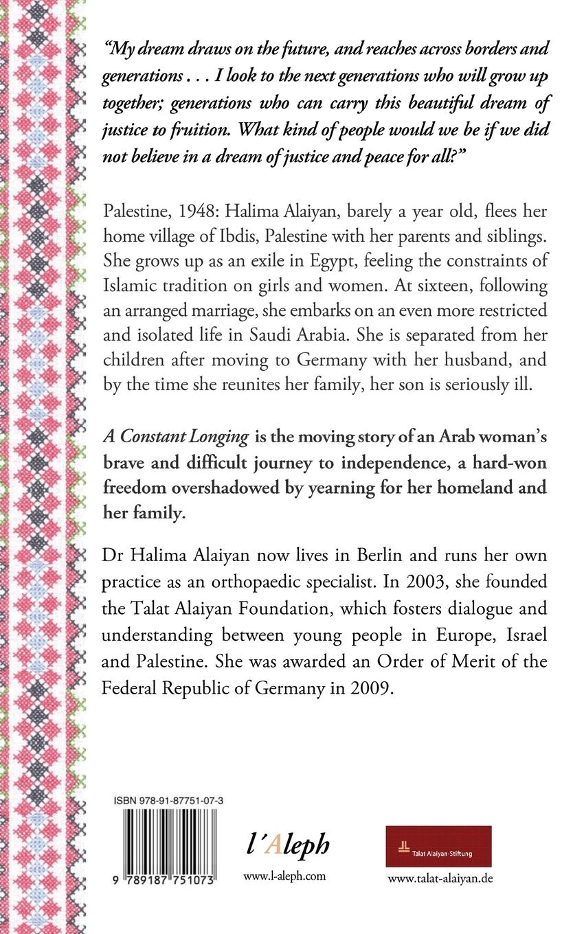Rückseitencover A Constant Longing - Memoirs of a Palestinian Woman