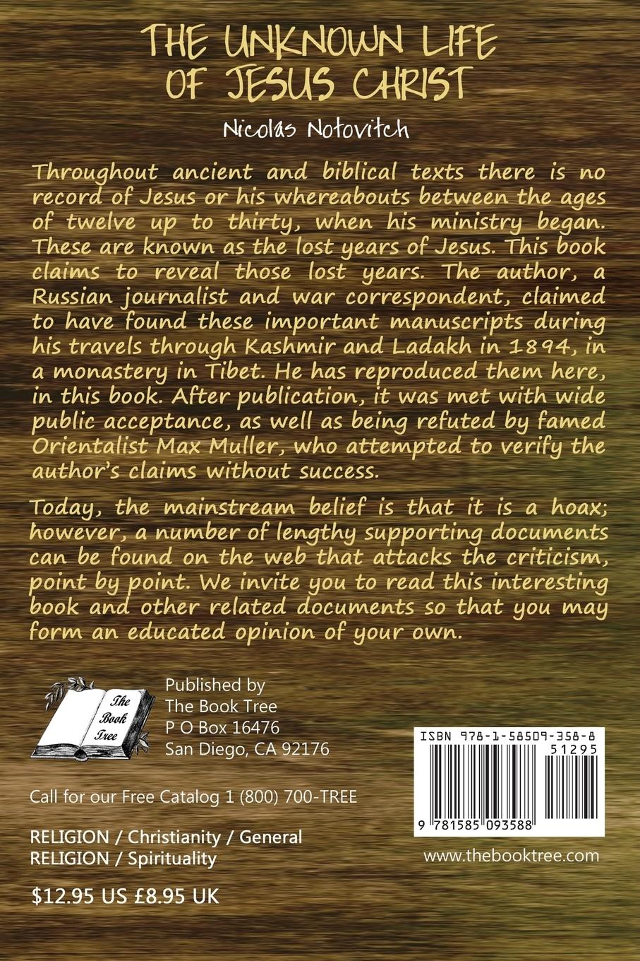 Rückseitencover The Unknown Life of Jesus Christ