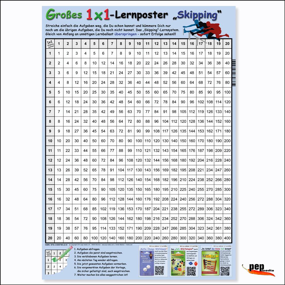 Vorderes Coverbild Großes 1x1-Lernposter "Skipping"