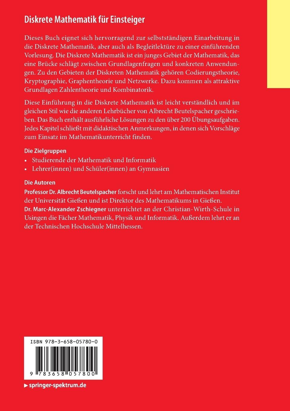 Rückseitencover Diskrete Mathematik für Einsteiger