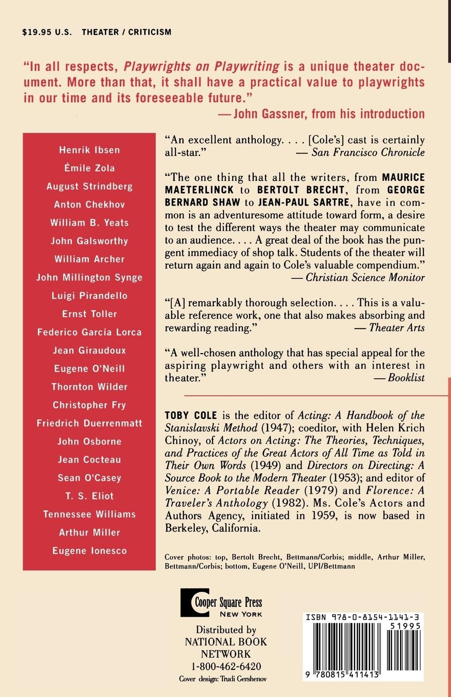 Rückseitencover Playwrights on Playwriting