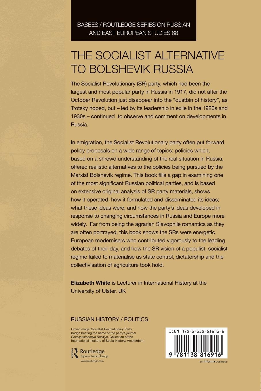 Rückseitencover The Socialist Alternative to Bolshevik Russia