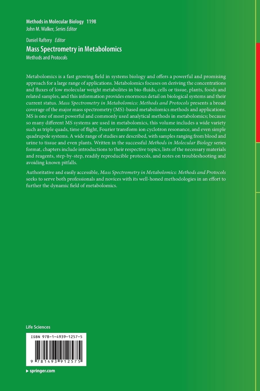Rückseitencover Mass Spectrometry in Metabolomics