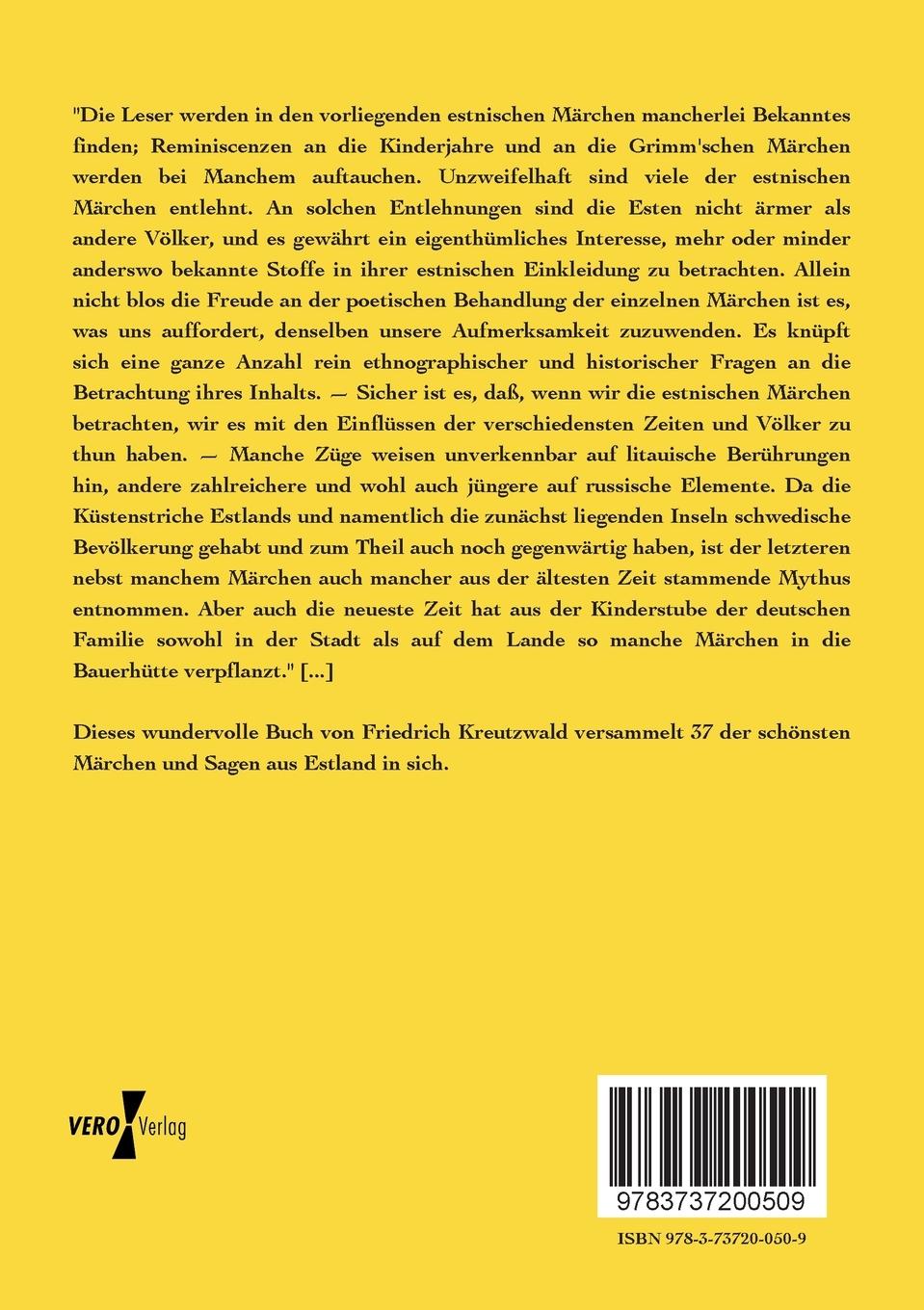 Rückseitencover Estnische Märchen