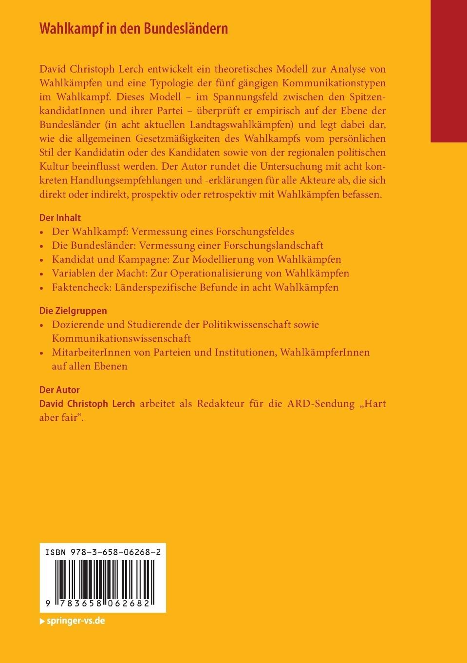 Rückseitencover Wahlkampf in den Bundesländern