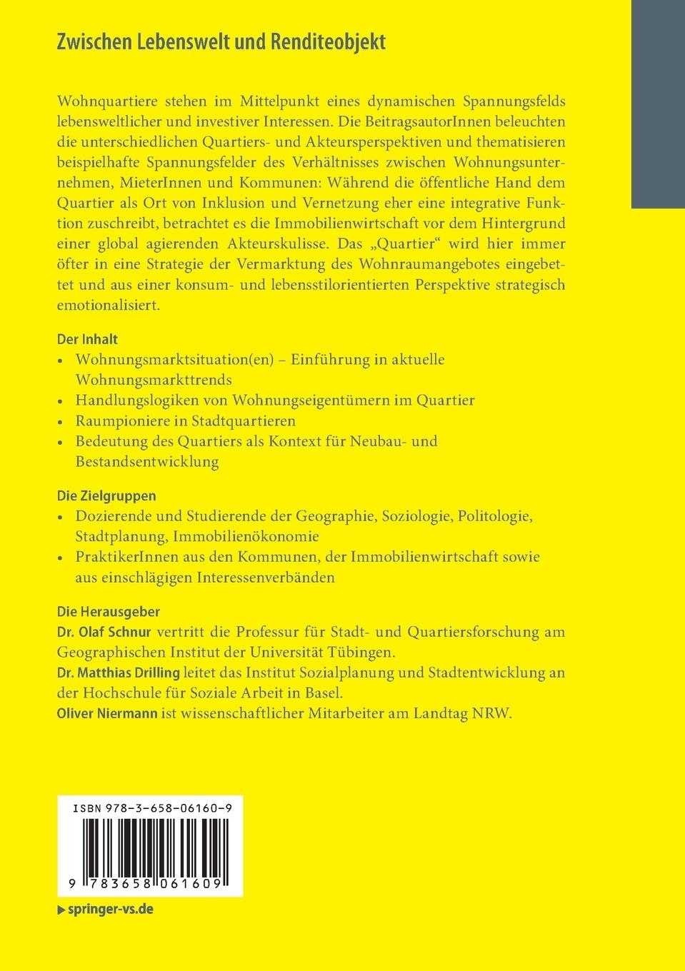 Rückseitencover Zwischen Lebenswelt und Renditeobjekt