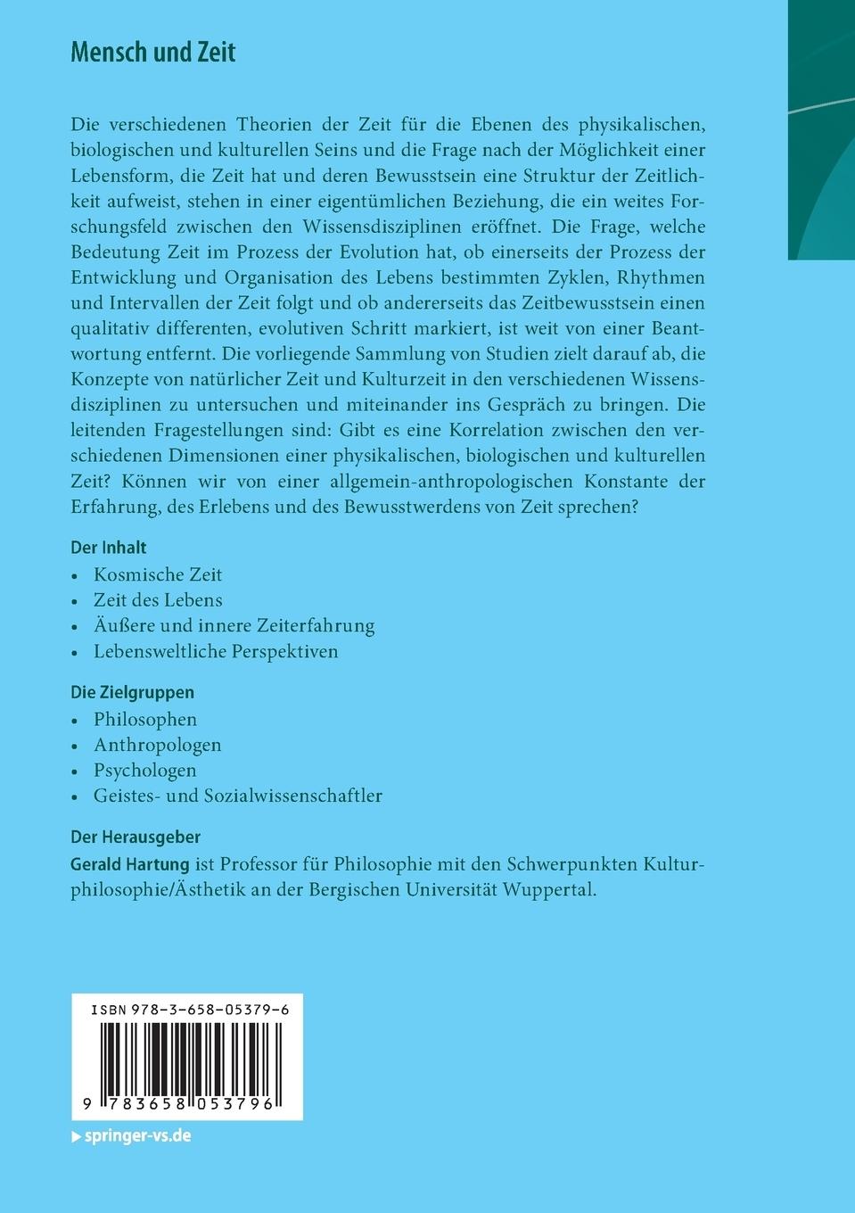 Rückseitencover Mensch und Zeit