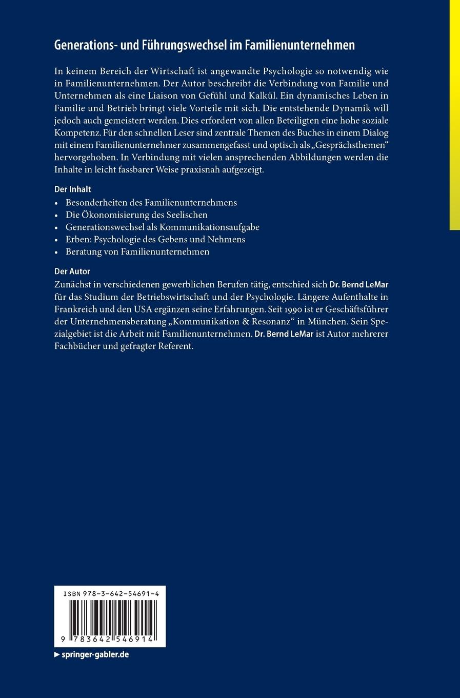 Rückseitencover Generations- und Führungswechsel im Familienunternehmen