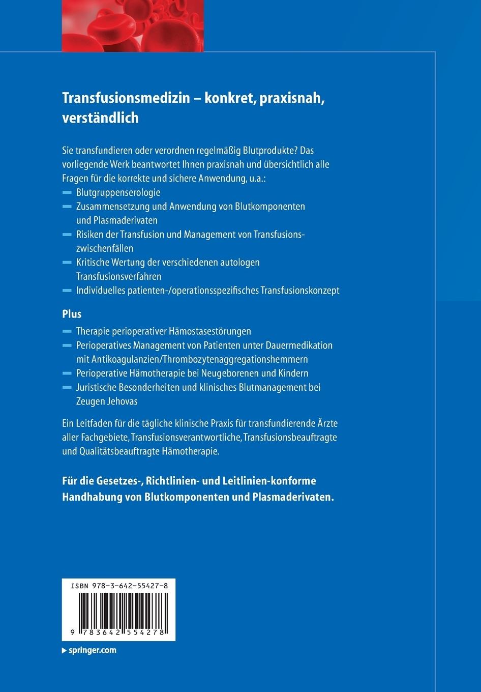 Rückseitencover Transfusionspraxis