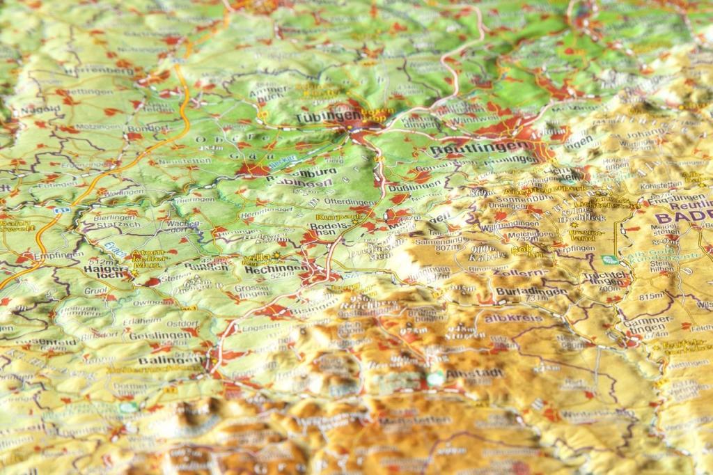 Beispielinhalt (Bild) Reliefkarte Schwäbische Alb 1 : 430.000